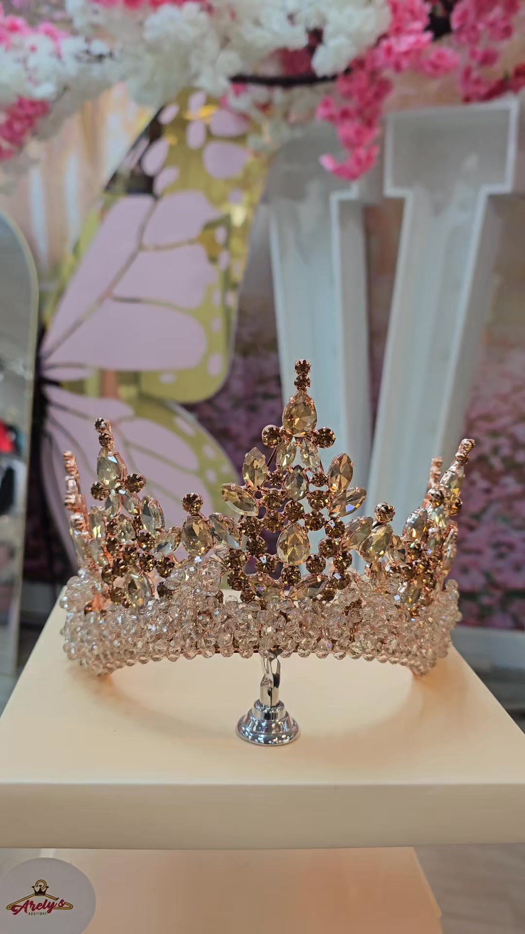 rose gold quinceañera crown accessory in Greendale Wisconsin